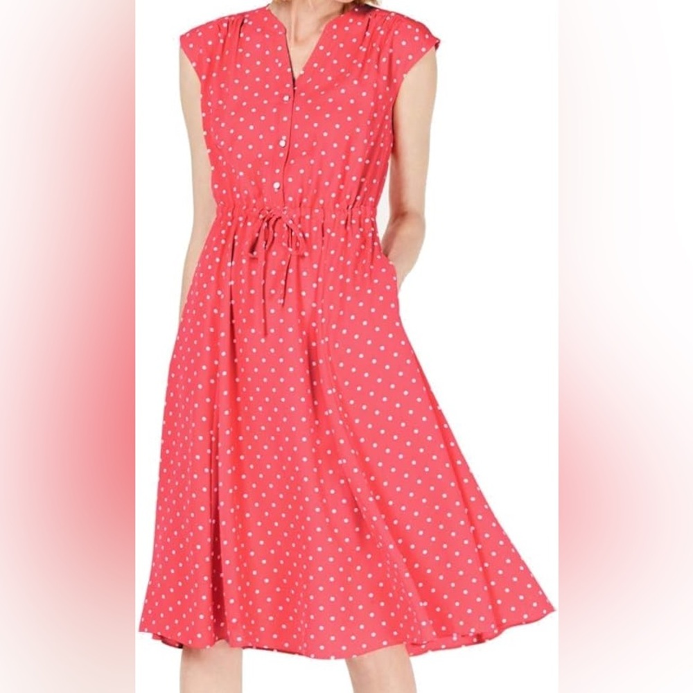Anne Klein A-line dress w/ cap sleeves, size L.